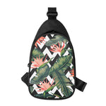 Zig Zag Tropical Pattern Print Chest Bag