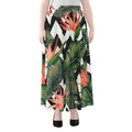 Zig Zag Tropical Pattern Print Chiffon Maxi Skirt