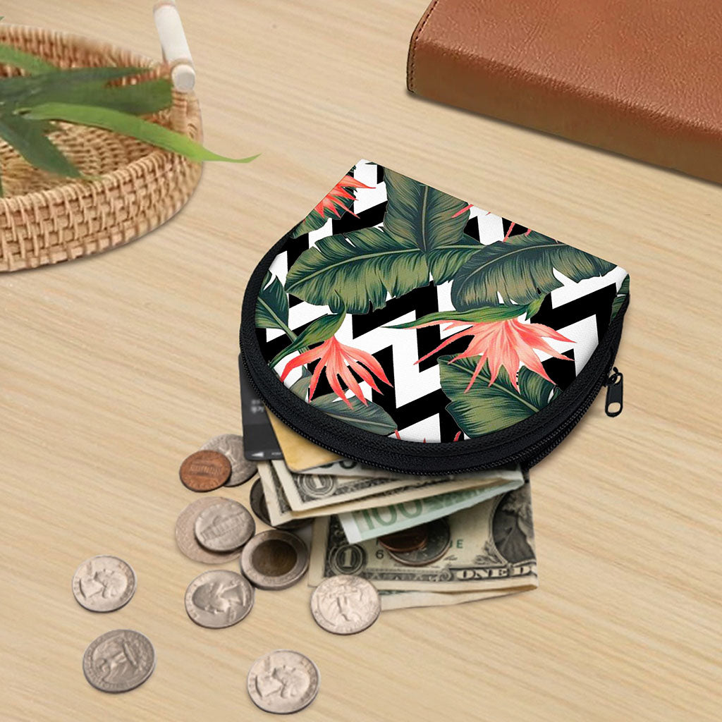 Zig Zag Tropical Pattern Print Coin Purse