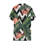 Zig Zag Tropical Pattern Print Cotton Hawaiian Shirt
