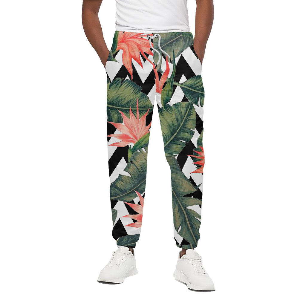 Zig Zag Tropical Pattern Print Cotton Pants