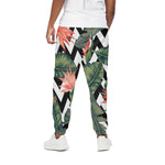 Zig Zag Tropical Pattern Print Cotton Pants