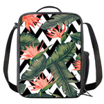 Zig Zag Tropical Pattern Print Crossbody Lunch Bag