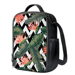 Zig Zag Tropical Pattern Print Crossbody Lunch Bag