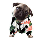 Zig Zag Tropical Pattern Print Dog Zip Up Hoodie