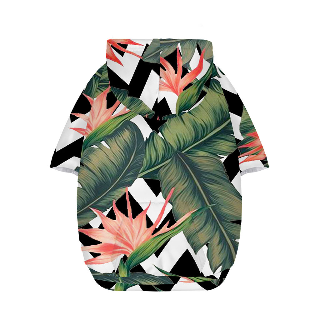 Zig Zag Tropical Pattern Print Dog Zip Up Hoodie