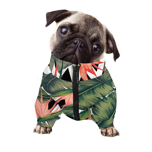 Zig Zag Tropical Pattern Print Dog Zip Up Jacket