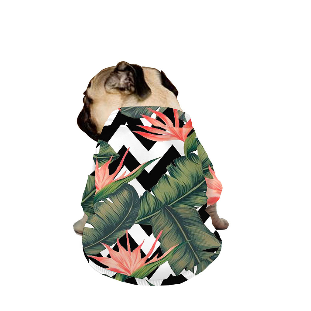 Zig Zag Tropical Pattern Print Dog Zip Up Jacket