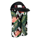 Zig Zag Tropical Pattern Print Double Neoprene Wine Tote