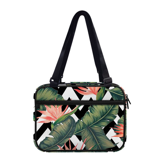 Zig Zag Tropical Pattern Print Double Strap Bible Bag