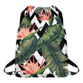 Zig Zag Tropical Pattern Print Drawstring Backpack