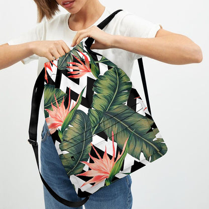 Zig Zag Tropical Pattern Print Drawstring Backpack