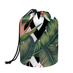 Zig Zag Tropical Pattern Print Drawstring Makeup Bag
