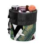 Zig Zag Tropical Pattern Print Drawstring Makeup Bag