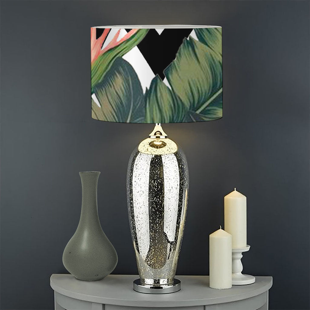 Zig Zag Tropical Pattern Print Drum Lamp Shade