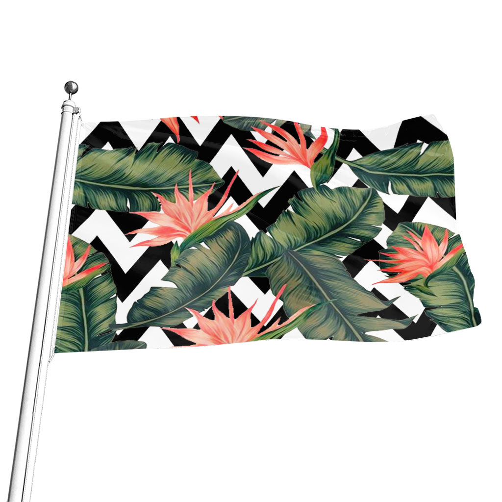 Zig Zag Tropical Pattern Print Flag