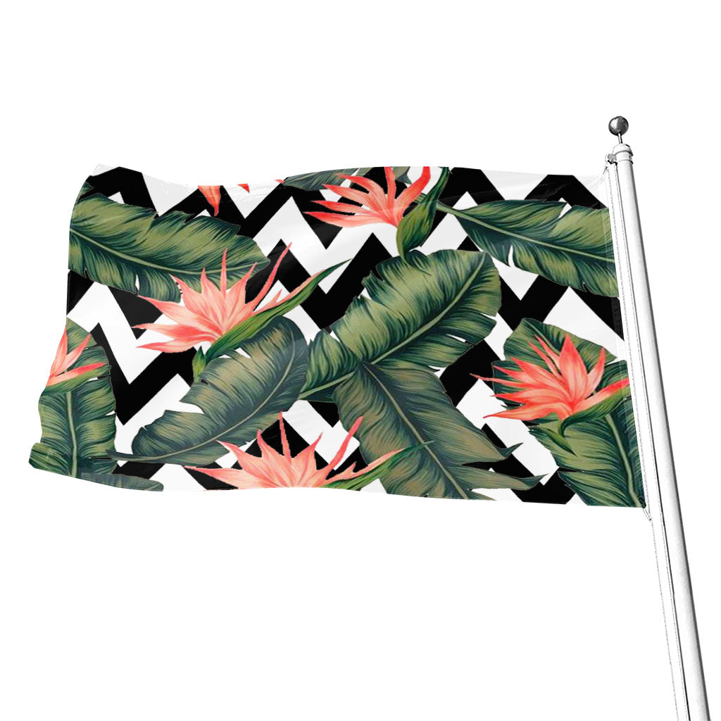 Zig Zag Tropical Pattern Print Flag