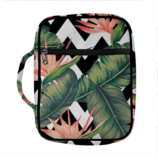 Zig Zag Tropical Pattern Print Front Pocket Bible Bag