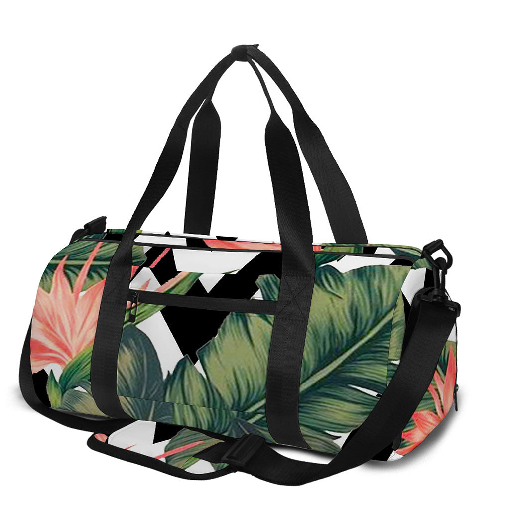 Zig Zag Tropical Pattern Print Gym Bag
