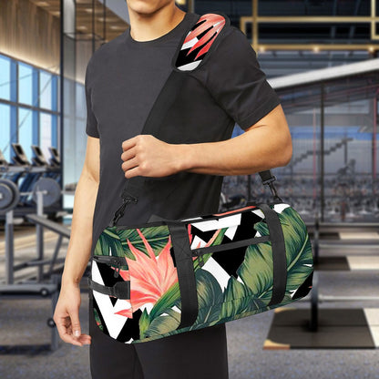 Zig Zag Tropical Pattern Print Gym Bag