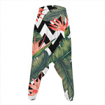 Zig Zag Tropical Pattern Print Hammer Pants