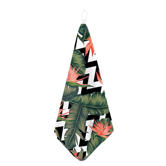 Zig Zag Tropical Pattern Print Hand Towel