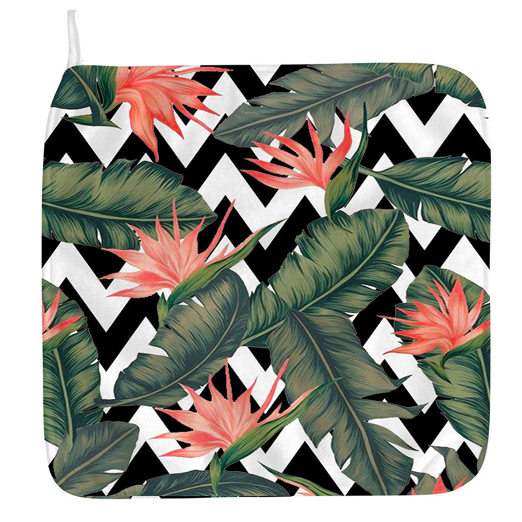 Zig Zag Tropical Pattern Print Hand Towel