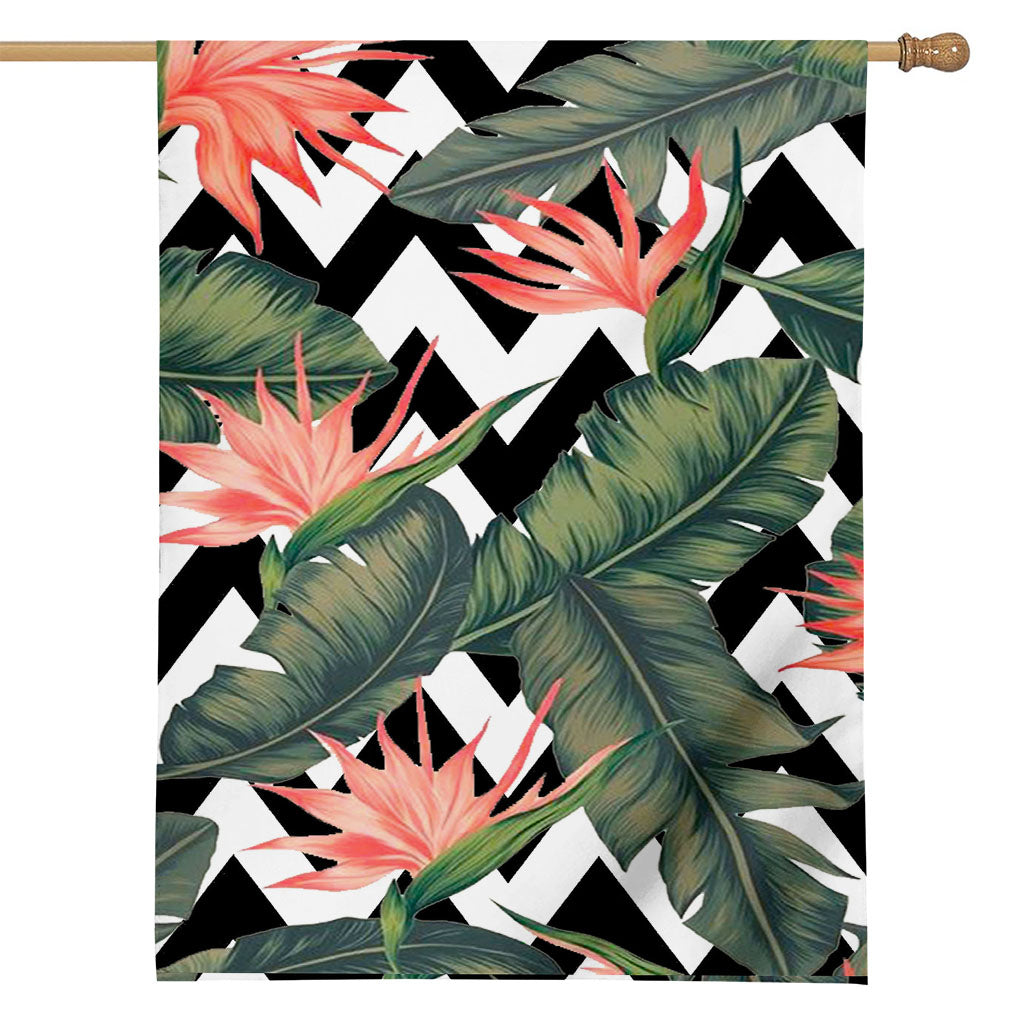 Zig Zag Tropical Pattern Print House Flag