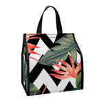 Zig Zag Tropical Pattern Print Insulated Lunch Tote
