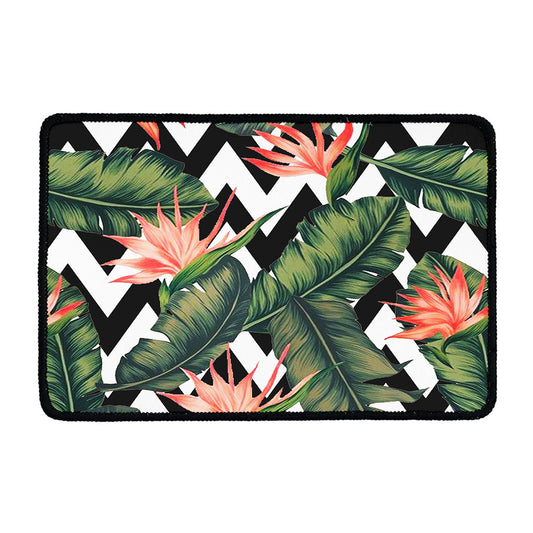 Zig Zag Tropical Pattern Print Kitchen Mat