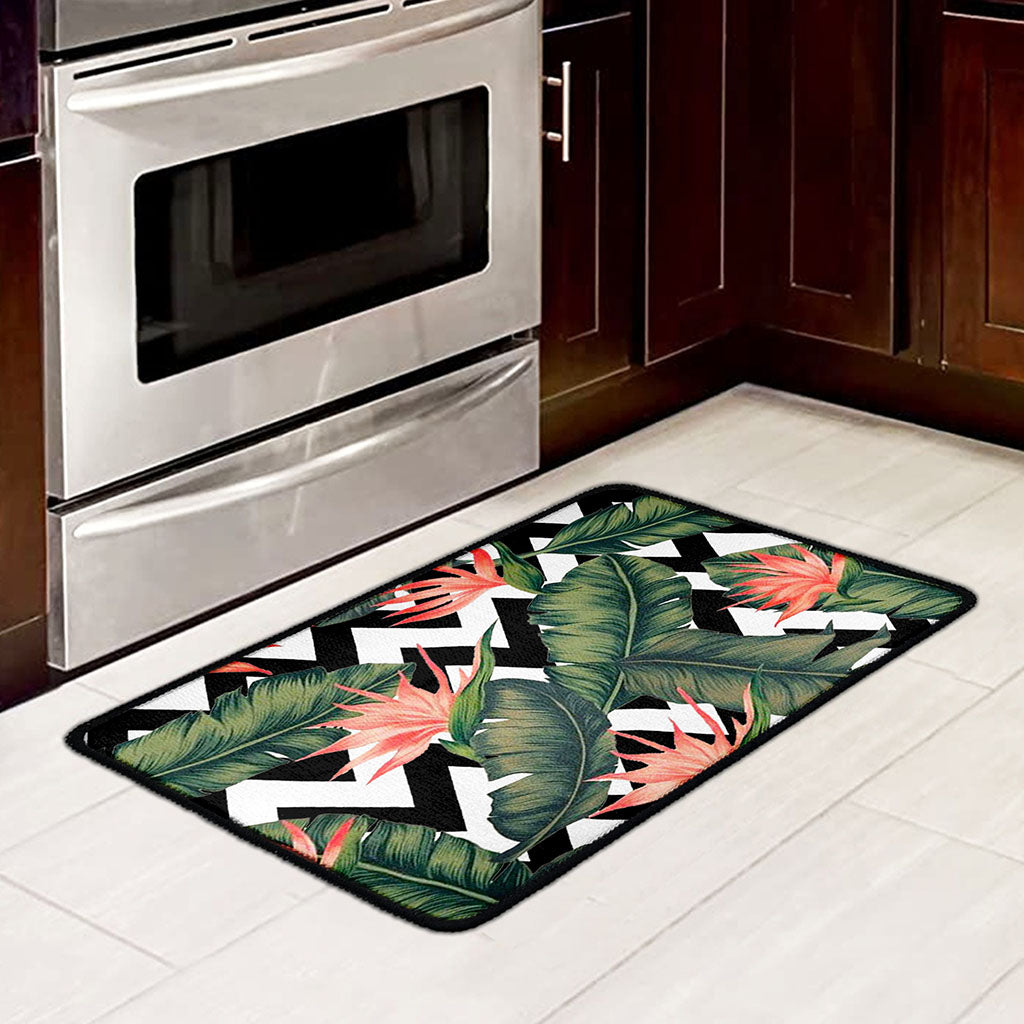 Zig Zag Tropical Pattern Print Kitchen Mat