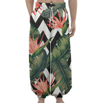 Zig Zag Tropical Pattern Print Lantern Pants