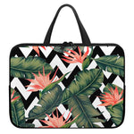 Zig Zag Tropical Pattern Print Laptop Sleeve With Handle
