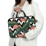 Zig Zag Tropical Pattern Print Laptop Sleeve With Handle