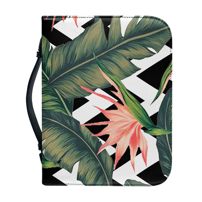 Zig Zag Tropical Pattern Print Leather Bible Cover