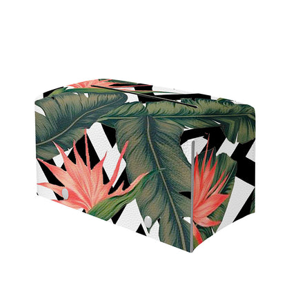 Zig Zag Tropical Pattern Print Leather Tissue Box Cover
