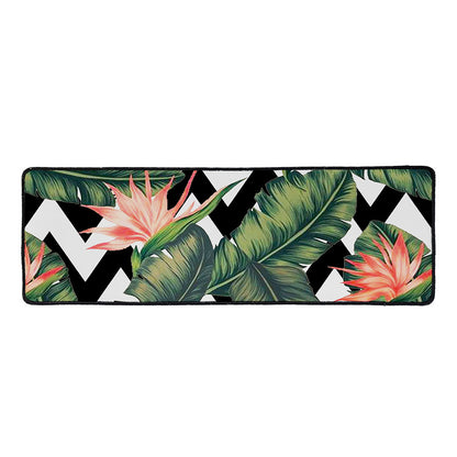 Zig Zag Tropical Pattern Print Long Kitchen Mat
