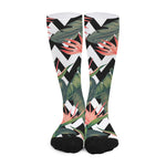 Zig Zag Tropical Pattern Print Long Socks