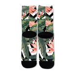 Zig Zag Tropical Pattern Print Long Socks