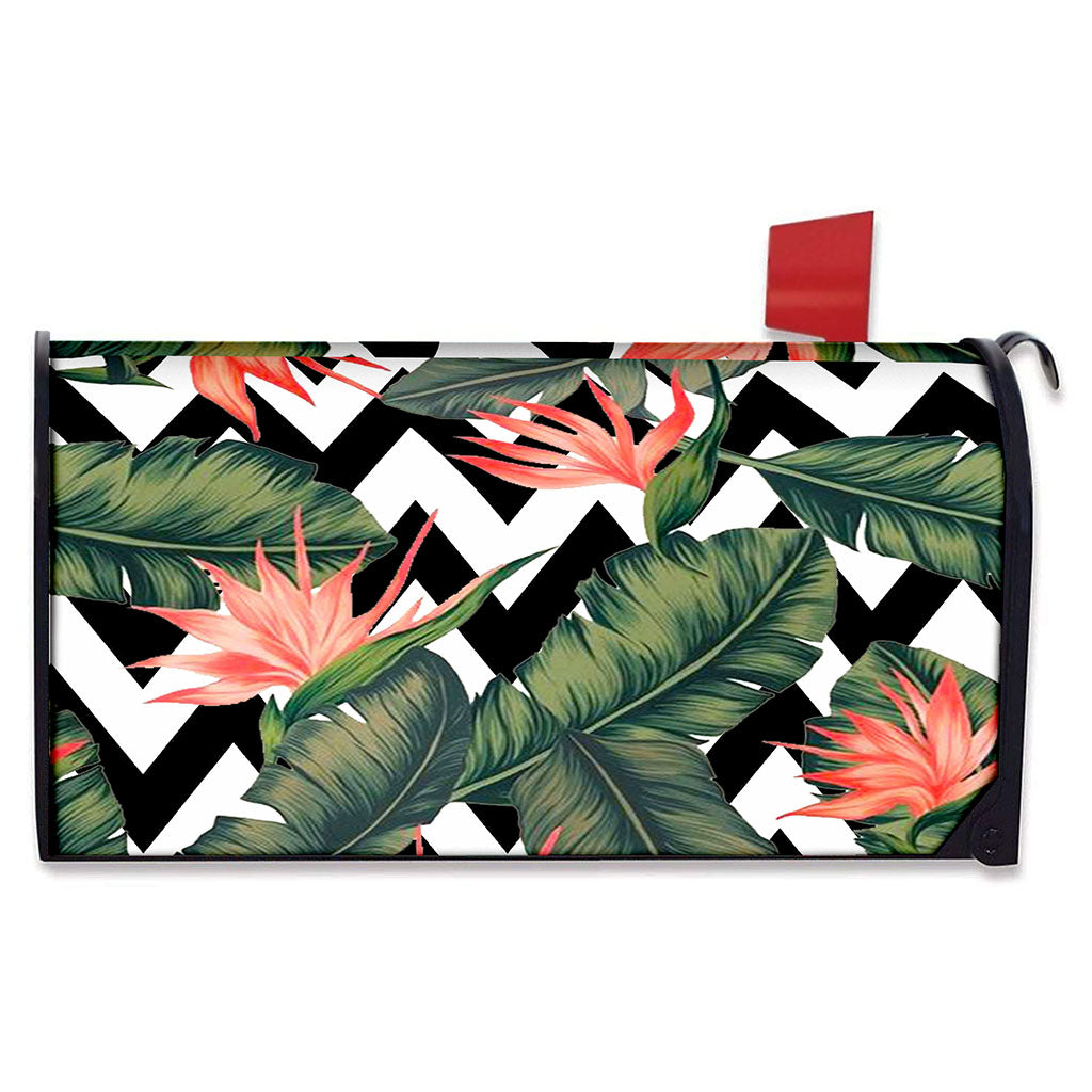 Zig Zag Tropical Pattern Print Mailbox Cover