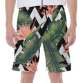 Zig Zag Tropical Pattern Print Men's Beach Shorts