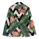 Zig Zag Tropical Pattern Print Men's Blazer
