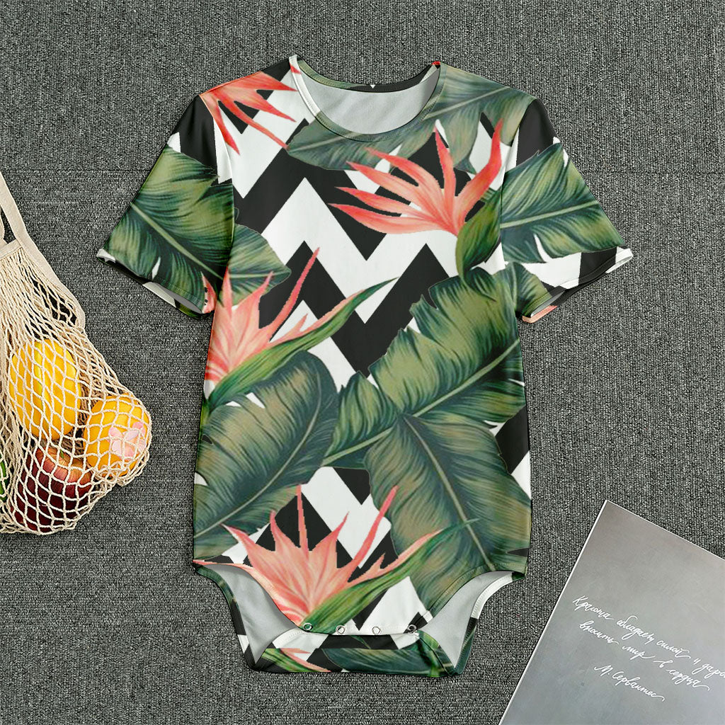 Zig Zag Tropical Pattern Print Men's Bodysuit