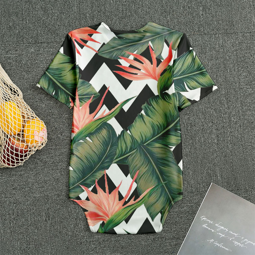 Zig Zag Tropical Pattern Print Men's Bodysuit
