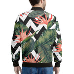 Zig Zag Tropical Pattern Print Men's Bomber Jacket
