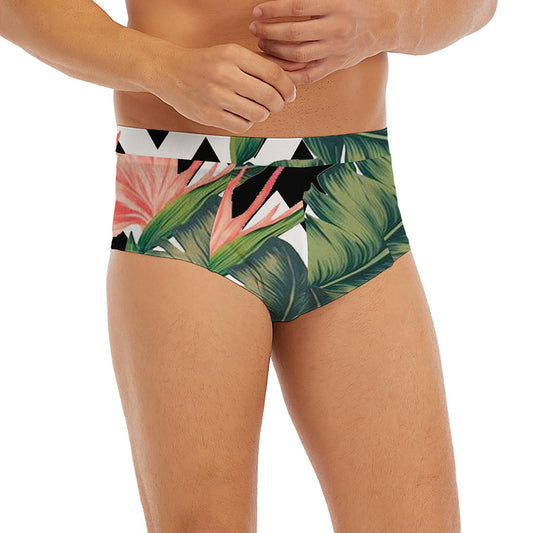 Zig Zag Tropical Pattern Print Men's Briefs