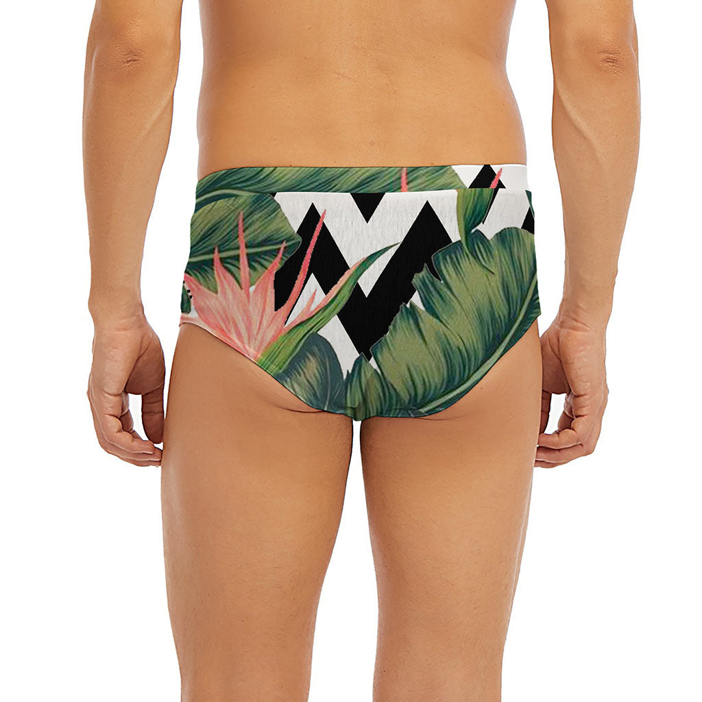 Zig Zag Tropical Pattern Print Men's Briefs