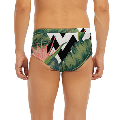Zig Zag Tropical Pattern Print Men's Briefs