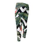 Zig Zag Tropical Pattern Print Men's Compression Pants