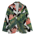 Zig Zag Tropical Pattern Print Men's Cotton Blazer